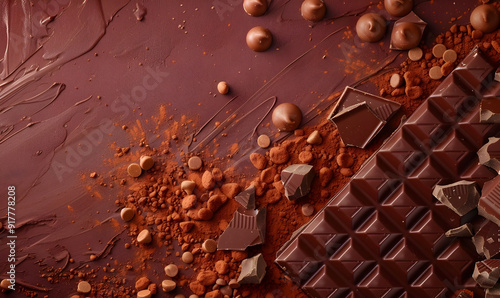 Valentines Day chocolate copy space background