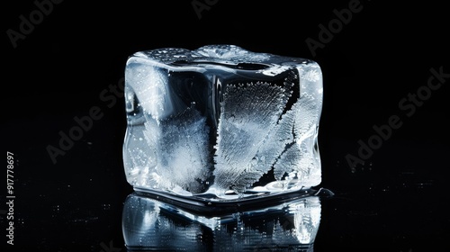 ice cube on black background