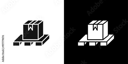 box on a pallet icon Symbol mark in filled style