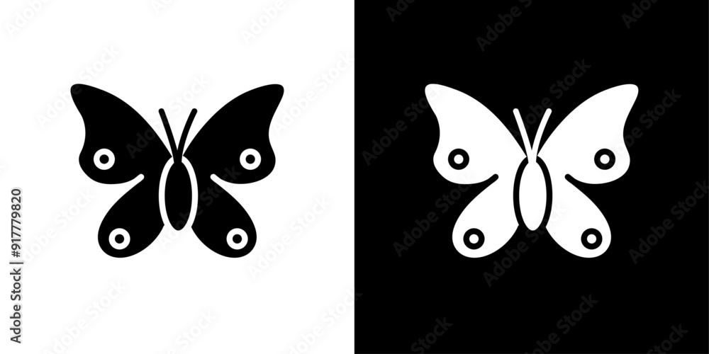 Butterfly icon Symbol mark in filled style Butterfly icon Symbol mark in filled style