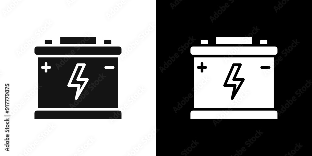 Car Battery icon Symbol mark in filled style Car Battery icon Symbol mark in filled style