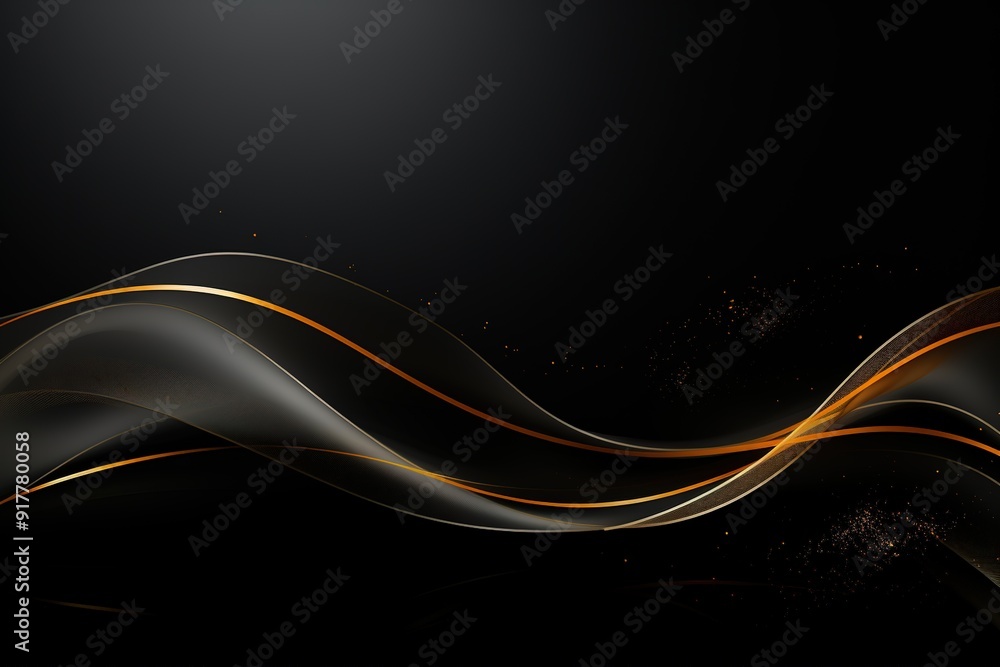 Abstract black and gold wave background. Abstract black and gold wave background.