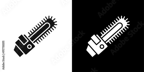 Chainsaw icon Symbol mark in filled style