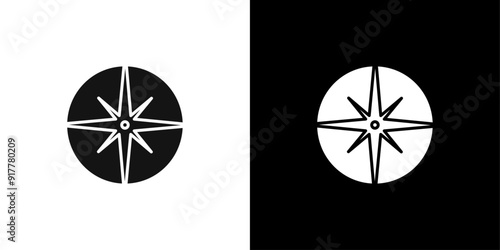compass navigation icon Symbol mark in filled style
