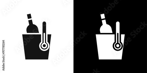 cooling wine bottle icon Symbol mark in filled style