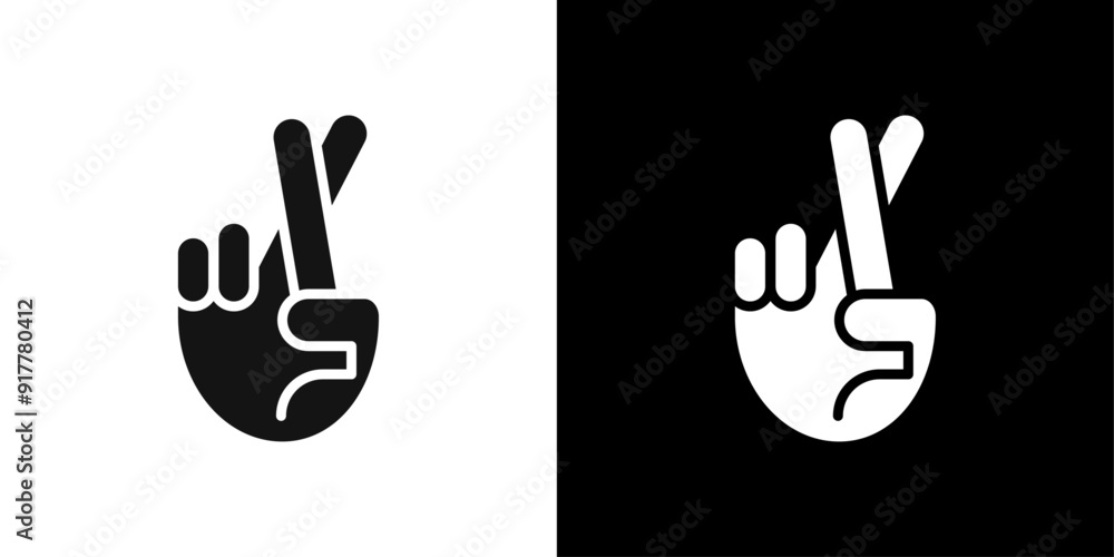 Crossed fingers icon Symbol mark in filled style Crossed fingers icon Symbol mark in filled style