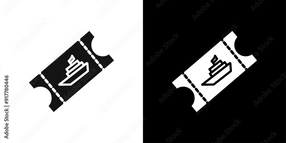 cruise ship Ticket icon Symbol mark in filled style cruise ship Ticket icon Symbol mark in filled style