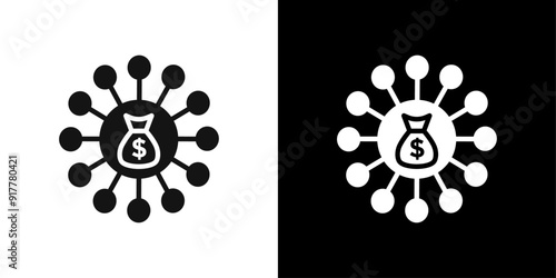 Crowdfunding icon Symbol mark in filled style