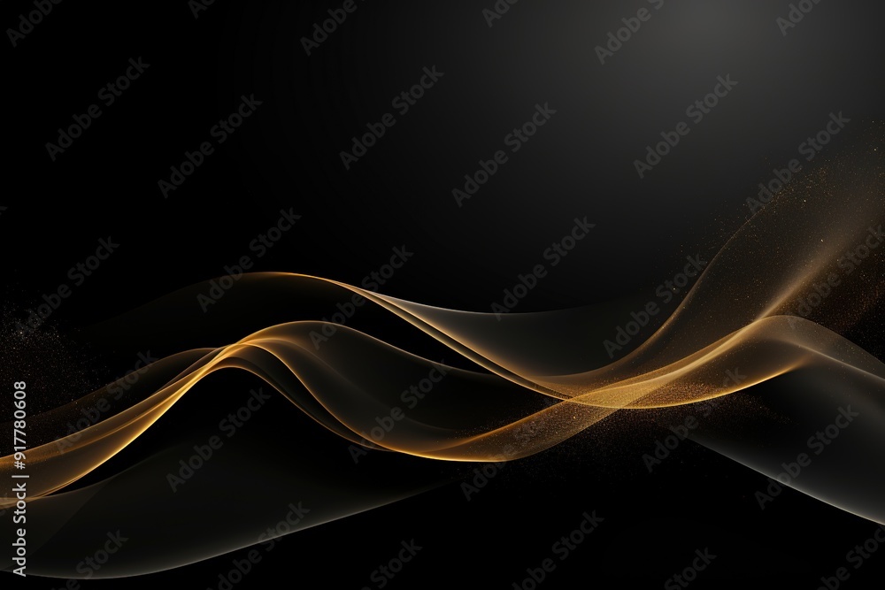 Abstract black and gold wave background. Abstract black and gold wave background.