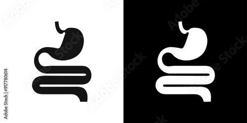 Digestive system icon Symbol mark in filled style