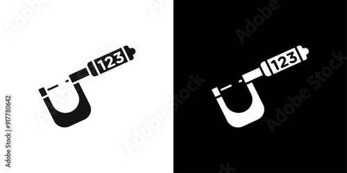digital micrometer icon Symbol mark in filled style