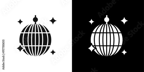 disco ball icon Symbol mark in filled style