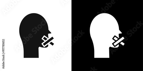 discrimination or censorship icon Symbol mark in filled style