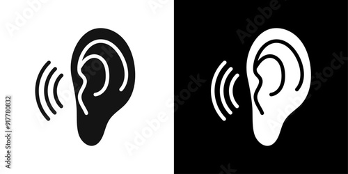 ear hearing icon Symbol mark in filled style