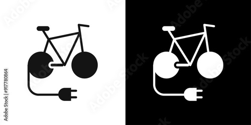 electric bike icon Symbol mark in filled style