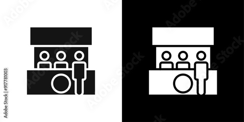 exhibition stand booth icon Symbol mark in filled style
