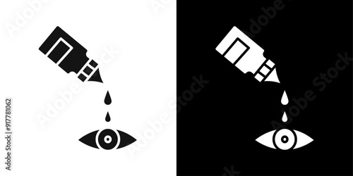 EYE DROP icon Symbol mark in filled style