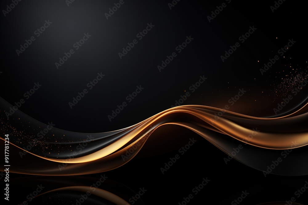 Abstract black and gold wave background. Abstract black and gold wave background.