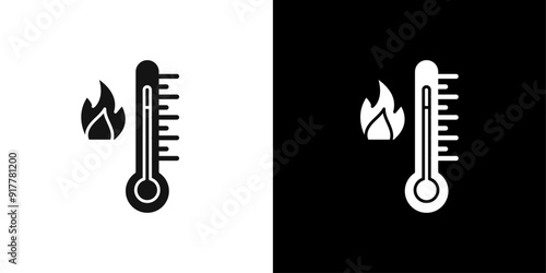 Fire temperature icon Symbol mark in filled style