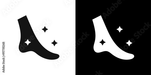 Foot care icon Symbol mark in filled style