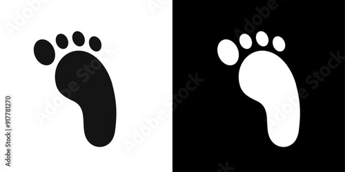 foot icon Symbol mark in filled style