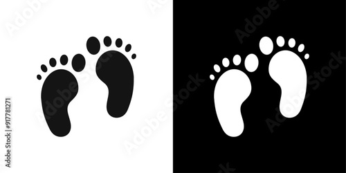 footprint human icon Symbol mark in filled style