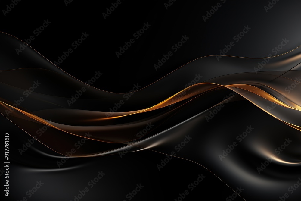 Abstract black and gold wave background. Abstract black and gold wave background.