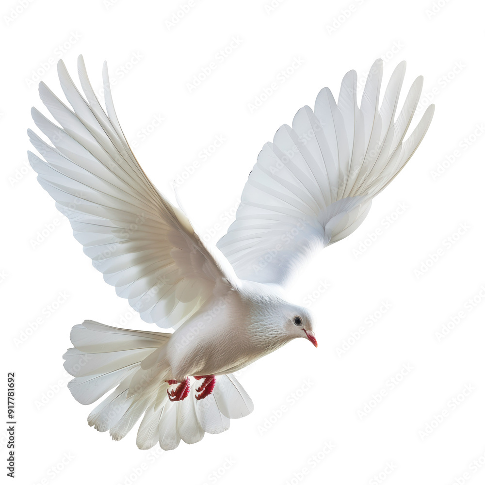 Obraz premium White Dove Flying Wings Isolated on Transparent or White Background, PNG