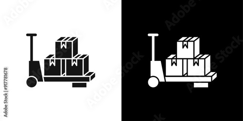 Hand pallet jack icon Symbol mark in filled style