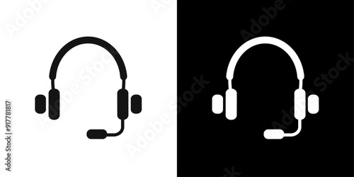 Helpdesk Headphone icon Symbol mark in filled style