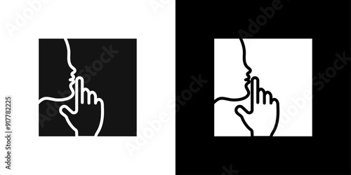 Keep silence icon Symbol mark in filled style