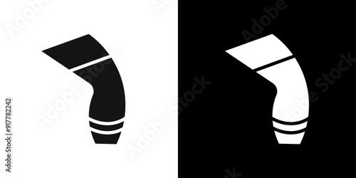 Knee Orthopedic Brace icon Symbol mark in filled style