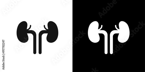 kidney icon Symbol mark in filled style