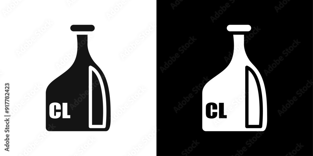 liquid Chlorine chemical icon Symbol mark in filled style liquid Chlorine chemical icon Symbol mark in filled style