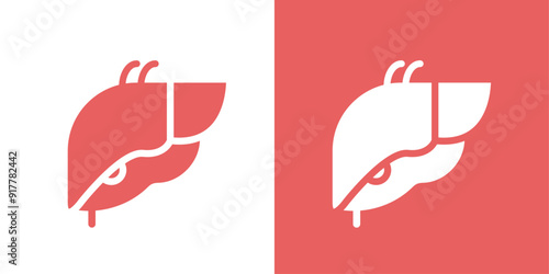 liver organ icon Symbol mark in filled style