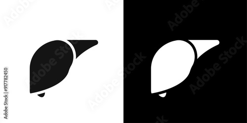 liver icon Symbol mark in filled style