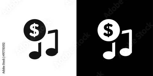 Music Price icon Symbol mark in filled style
