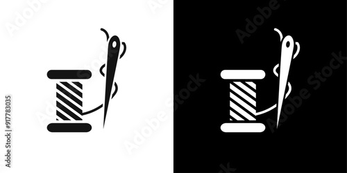 Needle, threads icon Symbol mark in filled style