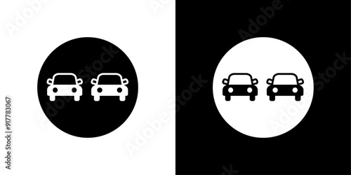 No overtaking icon Symbol mark in filled style