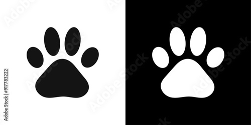 Paw Print icon Symbol mark in filled style