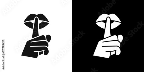 Please do quite pssst icon Symbol mark in filled style