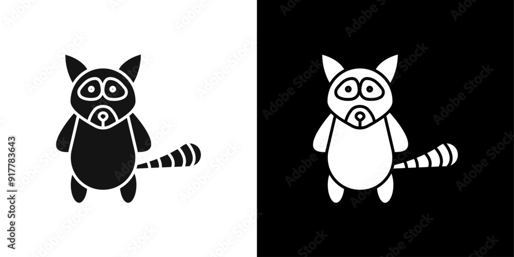 Fototapeta premium racoon icon Symbol mark in filled style