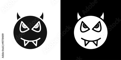 satan evil icon Symbol mark in filled style