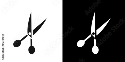 Scissors trim cut icon Symbol mark in filled style