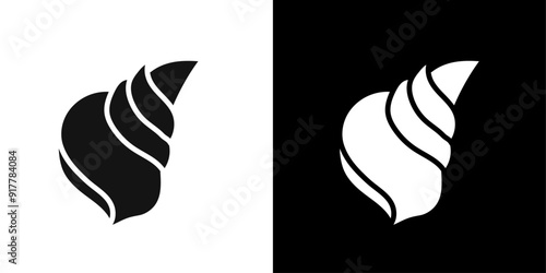 Sea shell icon Symbol mark in filled style