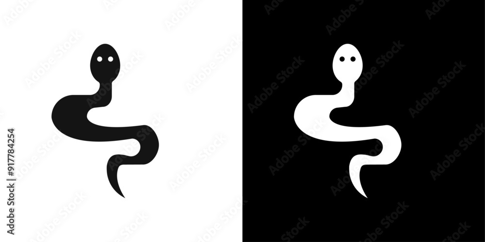 Naklejka premium Snake icon Symbol mark in filled style
