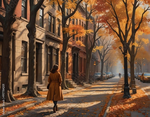 autumn in the city, Park, Beautiful view of city life