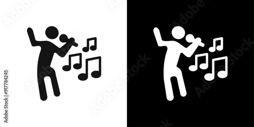 Sing icon Symbol mark in filled style