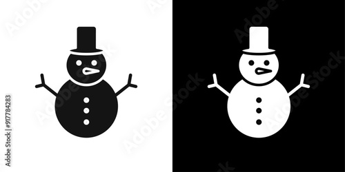 snow man icon Symbol mark in filled style