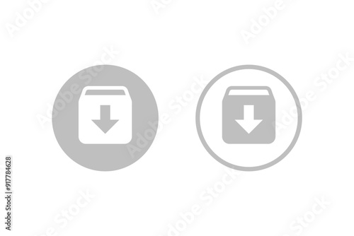 Archive document datum grey symbol in a circle. Save files in storage button. Vector icons in flat style